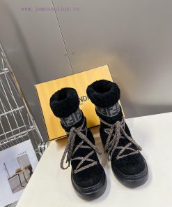 FENDI Round Toe Apr è S-ski Snow BootsThe Boot Surface And Barrel Are Made Of Imported White Wo o4gc5utk