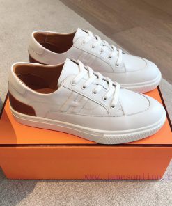 Men's 20 Official Website Limited Edition Couple's Hermes 24ss Autumn And Winter White Shoes Wi y836kz6r
