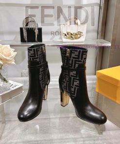 Genuine Leather Outsole2025 New Color 𝙁𝙀𝙉𝘿𝙄 | Delfina Leather High-heeled Short Boots〰 〰    〰 〰 ifs1r84l