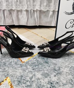 New Top DG2024 New DG Rhinestone Buckle Toe Back Empty SandalsSexy High Heels 10.5cm And Comfor r8sitwfg