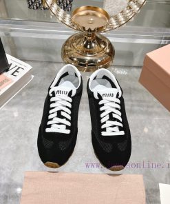 MiuMiu 25 Spring/Summer New Style Design Comfortable Splicing Mesh White Shoes Comfortable Brea nuv1vc7l