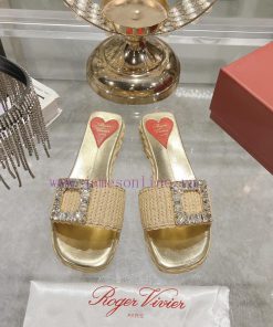 Roger Vivier/25 Summer New Color Grass Woven Slippers High-end Top Of The Line Original 1:1 Rep 0omh0u4q