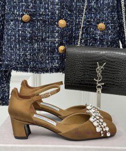 Jimmy Choo | Zhou Yangjie 25ss Early Spring New Product Water Diamond Coarse Heel Hollow Sandal 5db8w2ti