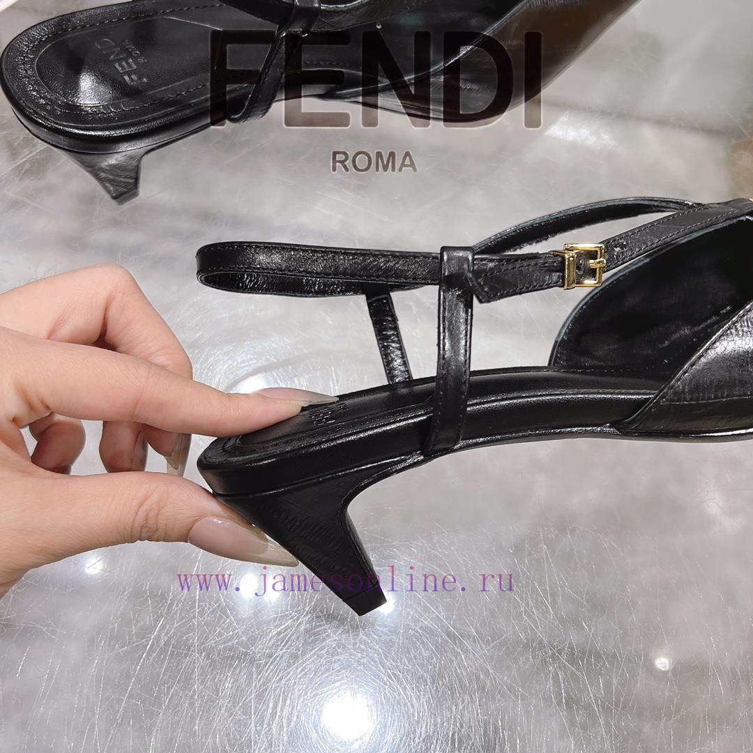 ② ⓪②⑤ Spring And Summer | Fendi FFold Square Head Eel Pattern Dew Heel Sandals〰 〰 〰 〰 Genuin gx6b7t8v - Image 9