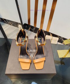 The New Bal * Bin 2025 Square Toe High-heeled Sandals Are Made Of Imported Cowhide Which Looks 3vb7t2yg