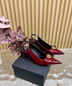 Versace 𝟐 𝟎 𝟐 𝟒/𝐒 𝐒 GIANNI RIBBON Perfume Bottle Crystal Thick Heel High Heel Sandals/slippers_ 5yxktoro