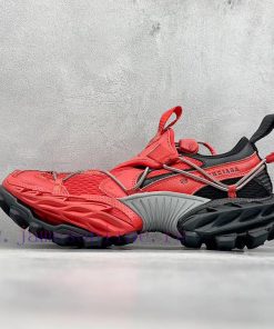 The Top Balenciaga Spring25 Hike In Red Features Adjustable Upper Rope Details A Wide Outsole T x8uztz84