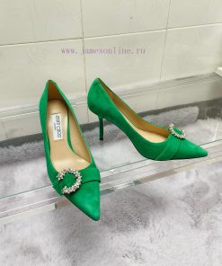 JIMMY CHOO Classic Pointed Crystal C-button High Heels Full Of Luxury. The Blingbling Upper Is x8fgh6ak