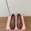 MiuMiu Miu Miu 2025 Early Spring New Gold Coin Buckle LoafersMiu Miu This Is A Small Leather Sh 3sdgnu11