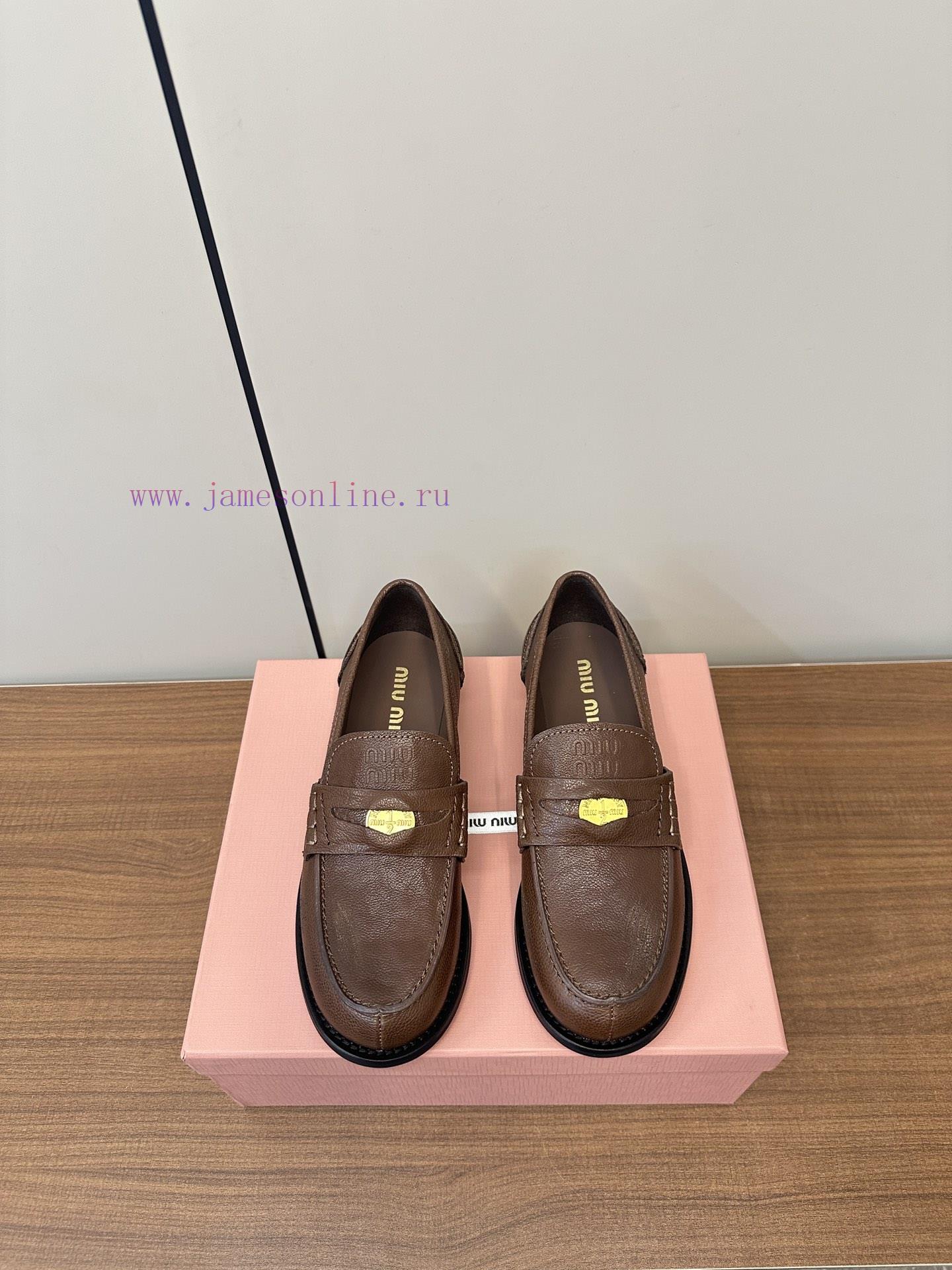 MiuMiu Miu Miu 2025 Early Spring New Gold Coin Buckle LoafersMiu Miu This Is A Small Leather Sh 3sdgnu11 - Image 2