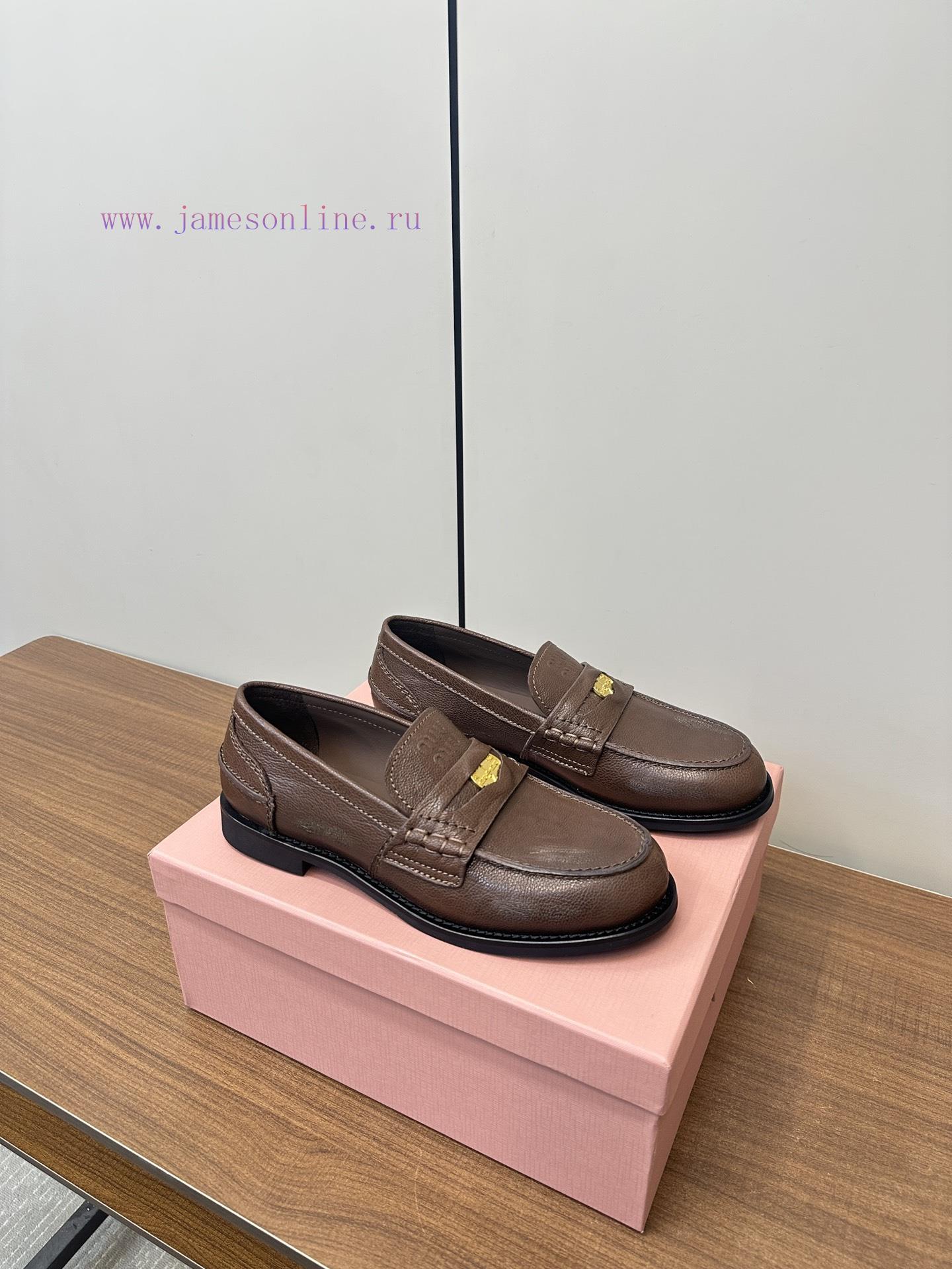 MiuMiu Miu Miu 2025 Early Spring New Gold Coin Buckle LoafersMiu Miu This Is A Small Leather Sh 3sdgnu11 - Image 3