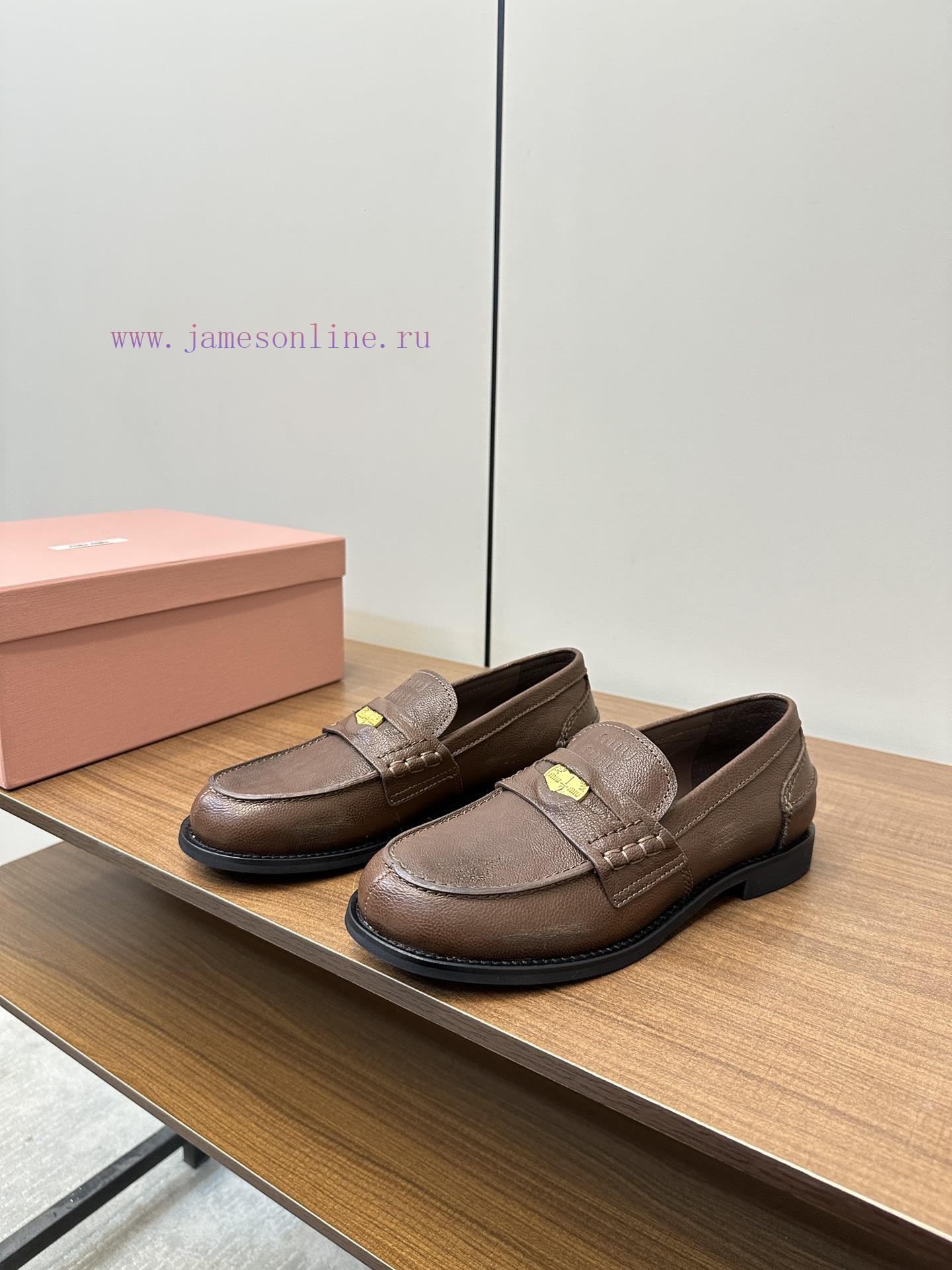 MiuMiu Miu Miu 2025 Early Spring New Gold Coin Buckle LoafersMiu Miu This Is A Small Leather Sh 3sdgnu11 - Image 4