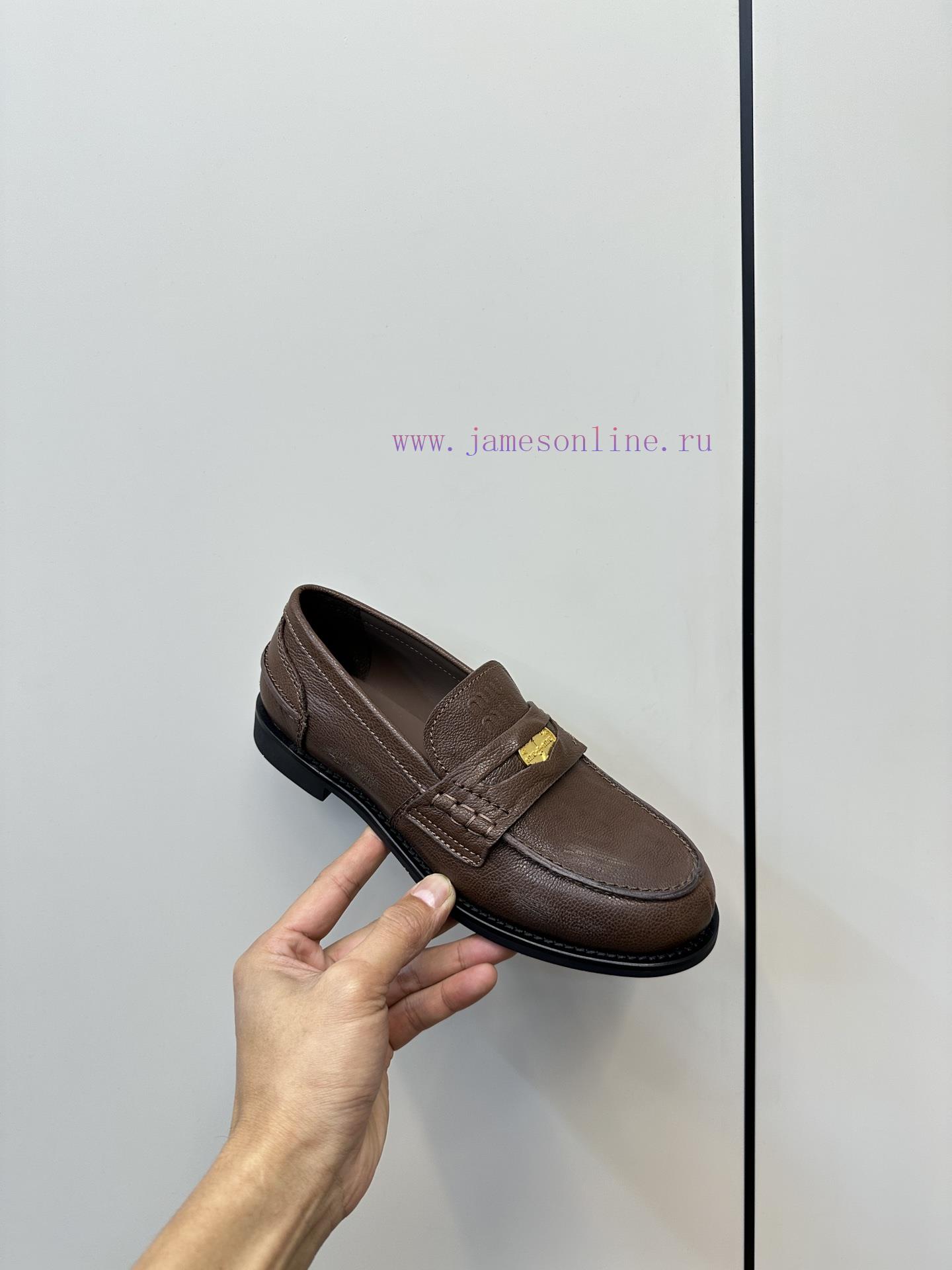 MiuMiu Miu Miu 2025 Early Spring New Gold Coin Buckle LoafersMiu Miu This Is A Small Leather Sh 3sdgnu11 - Image 7