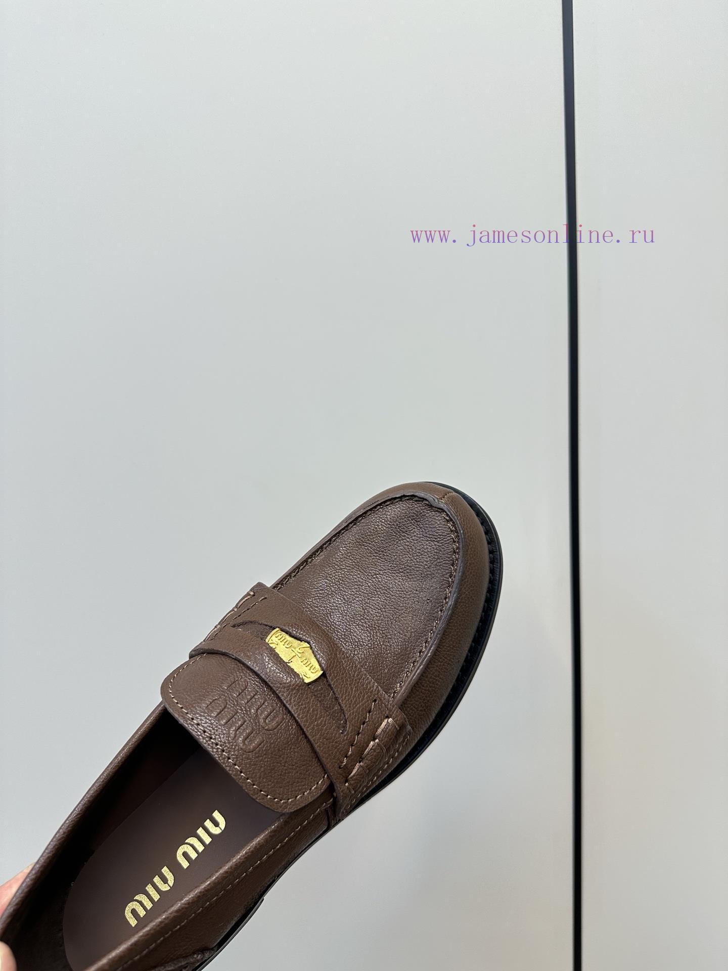 MiuMiu Miu Miu 2025 Early Spring New Gold Coin Buckle LoafersMiu Miu This Is A Small Leather Sh 3sdgnu11 - Image 8