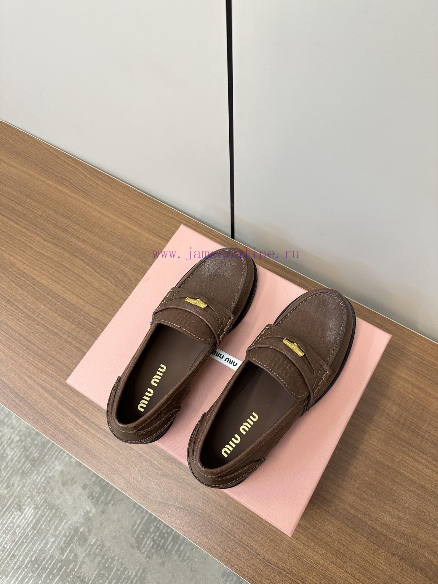 MiuMiu Miu Miu 2025 Early Spring New Gold Coin Buckle LoafersMiu Miu This Is A Small Leather Sh 3sdgnu11 - Image 9