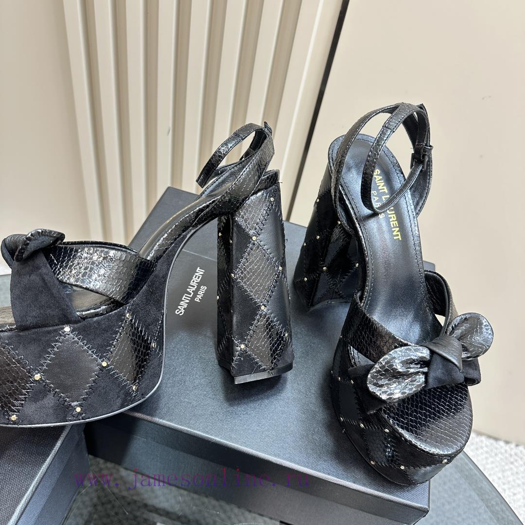 Saint Laurent YSL's Flagship Waterproof Platform Hate High Strap Sandals Are High-end Customize 8y5f03n4 - Image 4