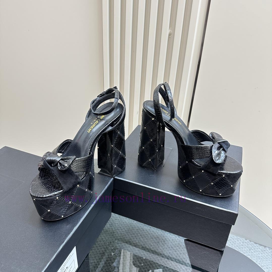 Saint Laurent YSL's Flagship Waterproof Platform Hate High Strap Sandals Are High-end Customize 8y5f03n4 - Image 6