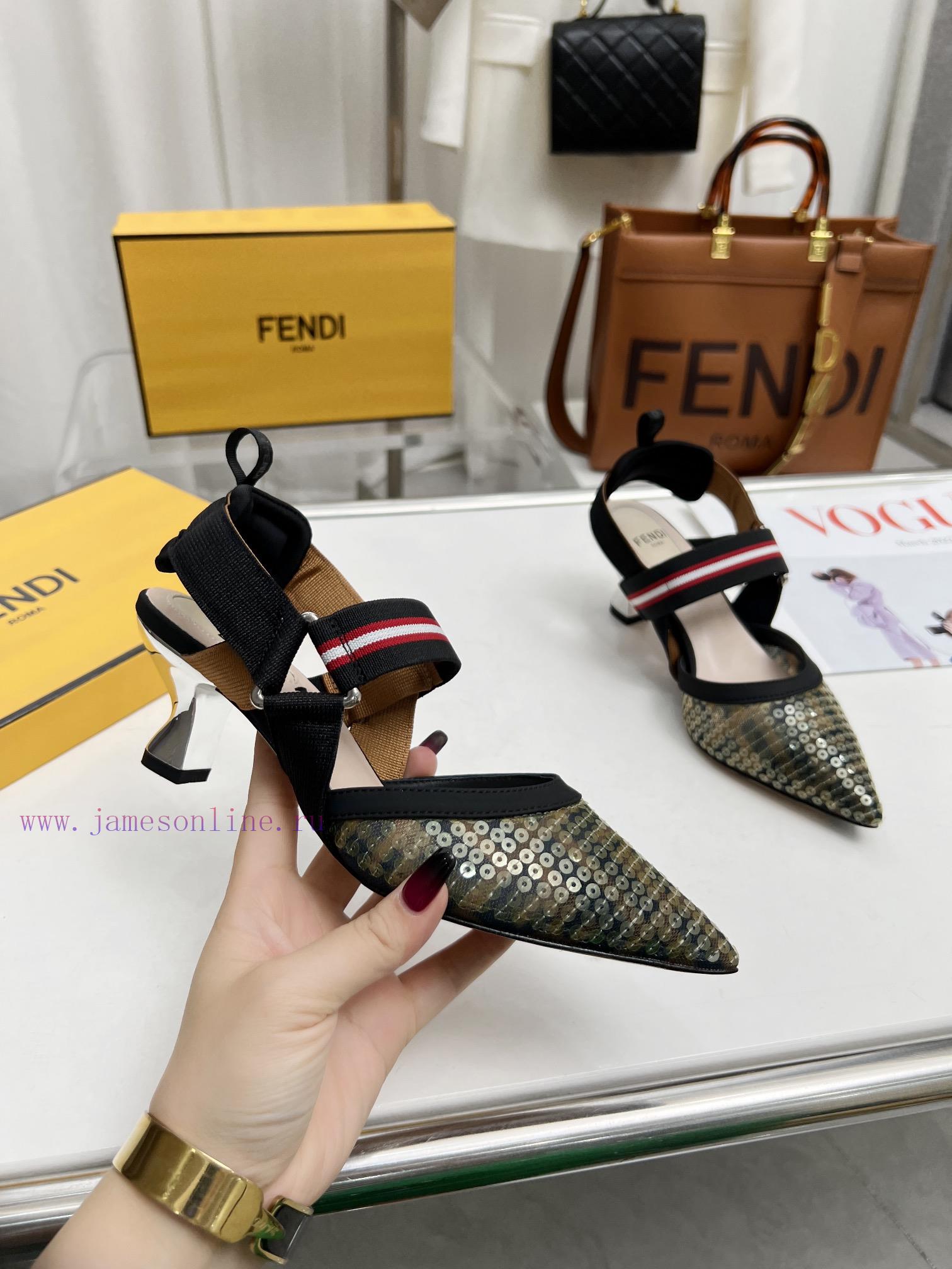 Fendi's New Model Is HereThe Colibr ì Open Heel Shoes Feature A Pointed Design And An Elastic S 42s7m07d - Image 5