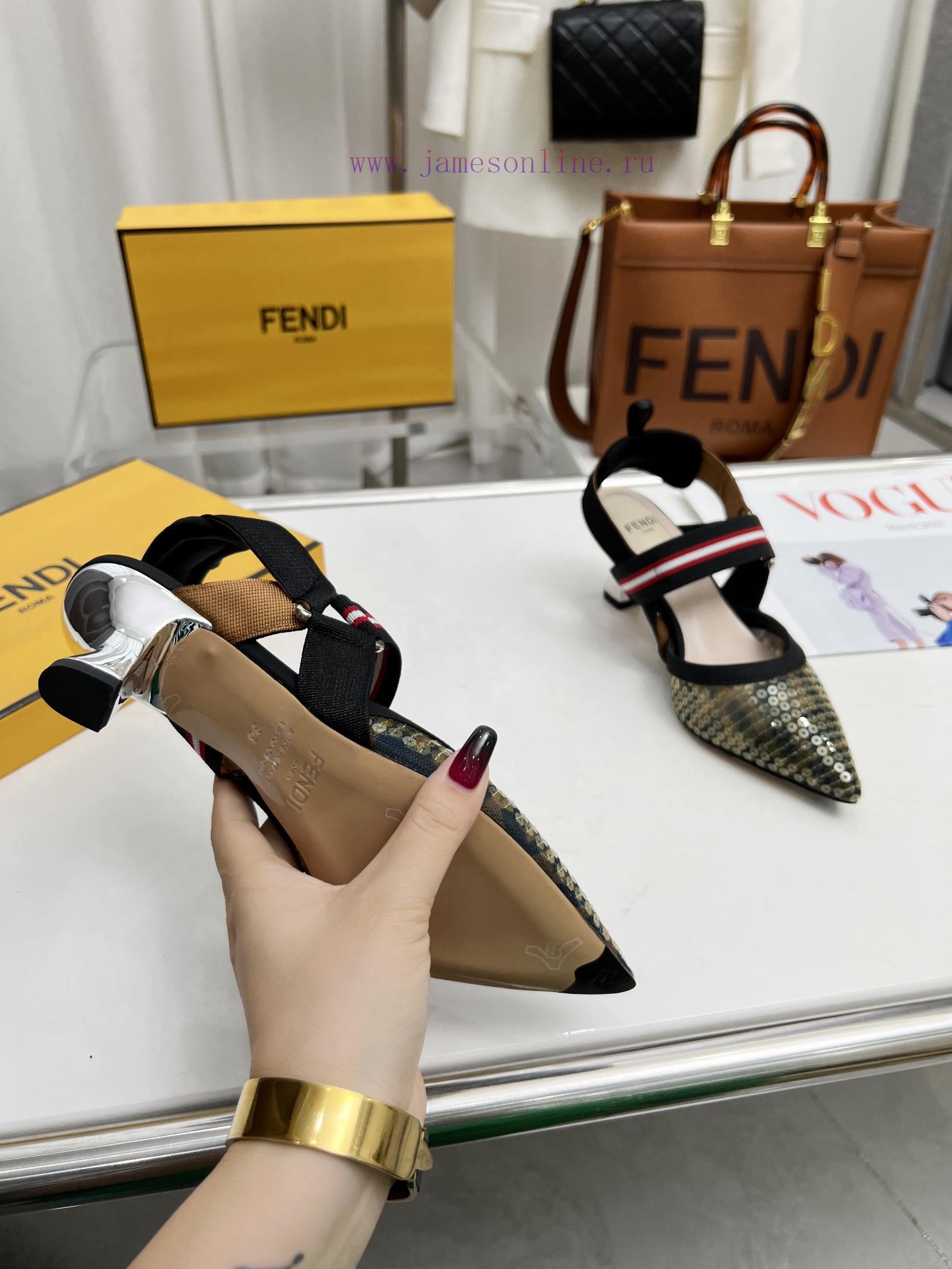 Fendi's New Model Is HereThe Colibr ì Open Heel Shoes Feature A Pointed Design And An Elastic S 42s7m07d - Image 9