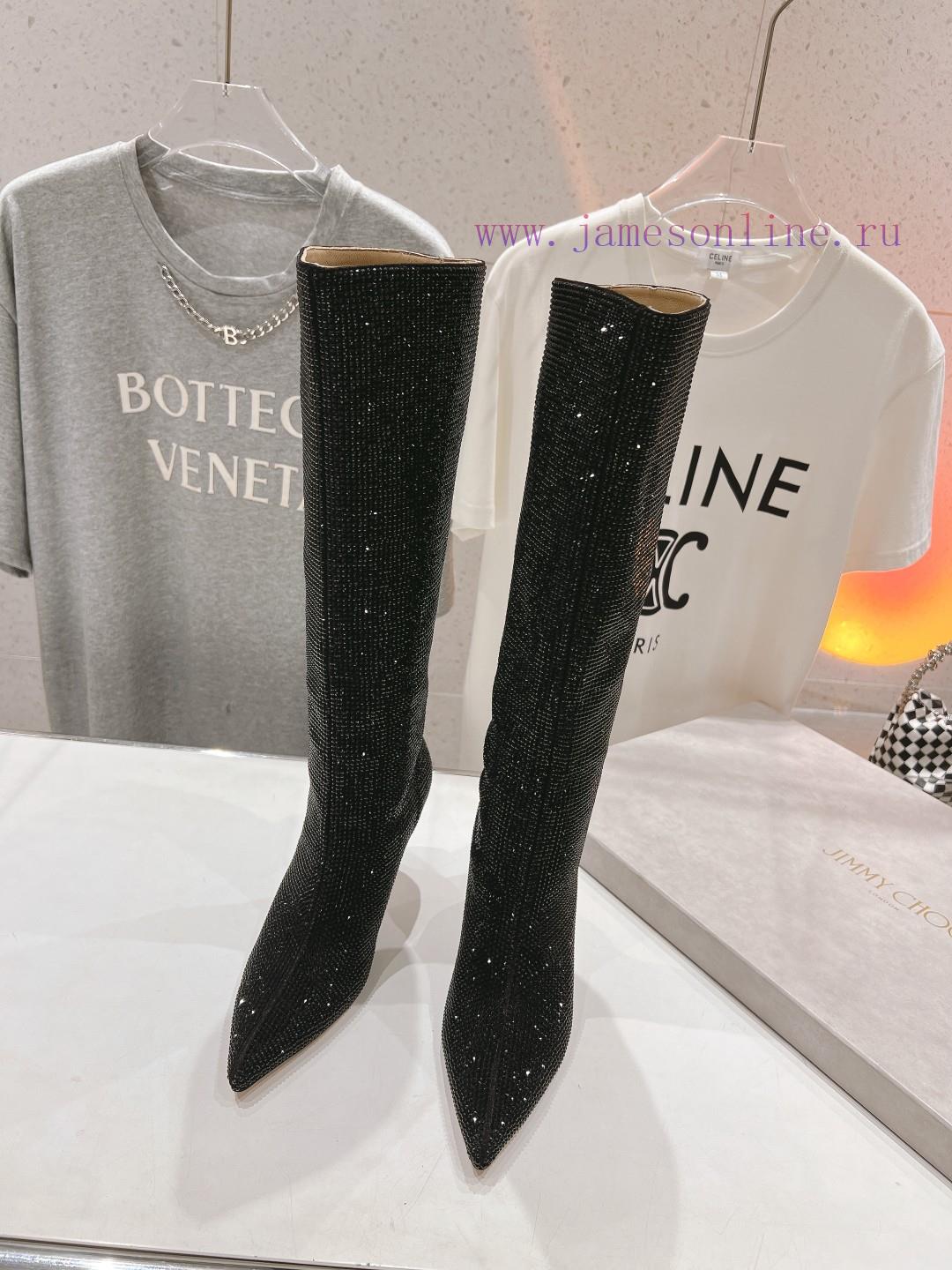 JIMMY CHOO * | JC/Jimmy Week 2024 Autumn/Winter New Diamond Pointed High Heels Boots Over Knee q8bjkv99 - Image 2