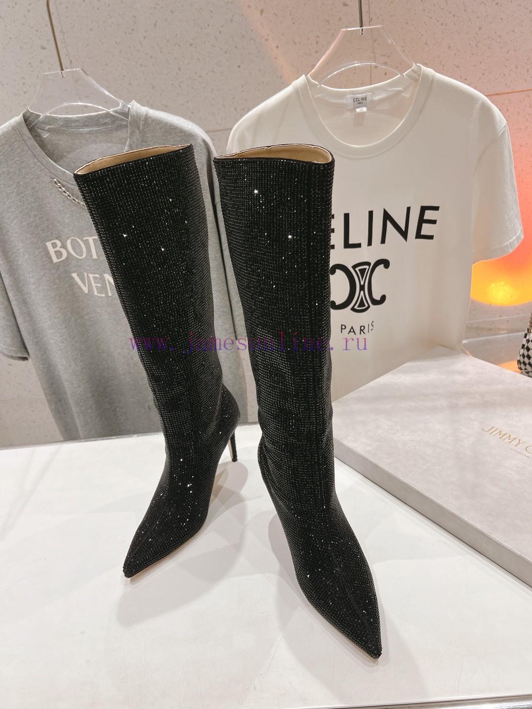 JIMMY CHOO * | JC/Jimmy Week 2024 Autumn/Winter New Diamond Pointed High Heels Boots Over Knee q8bjkv99 - Image 3