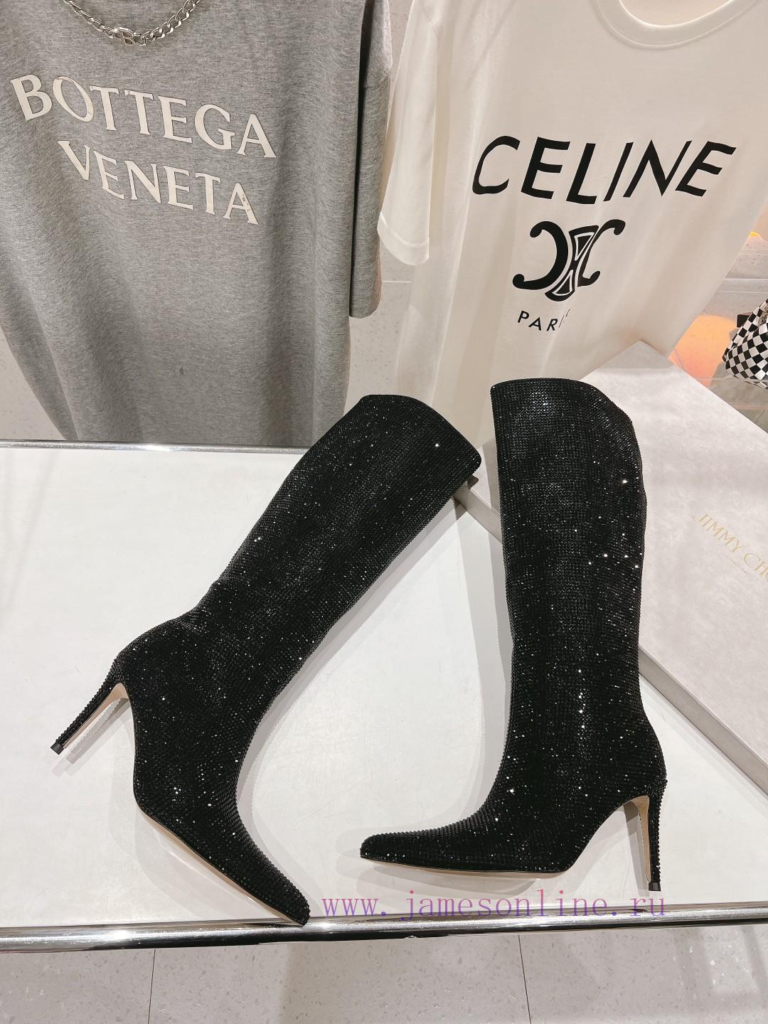 JIMMY CHOO * | JC/Jimmy Week 2024 Autumn/Winter New Diamond Pointed High Heels Boots Over Knee q8bjkv99 - Image 5