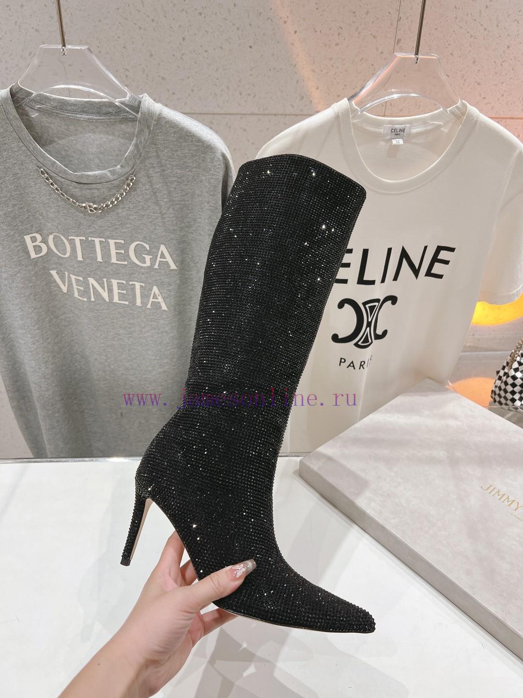 JIMMY CHOO * | JC/Jimmy Week 2024 Autumn/Winter New Diamond Pointed High Heels Boots Over Knee q8bjkv99 - Image 7