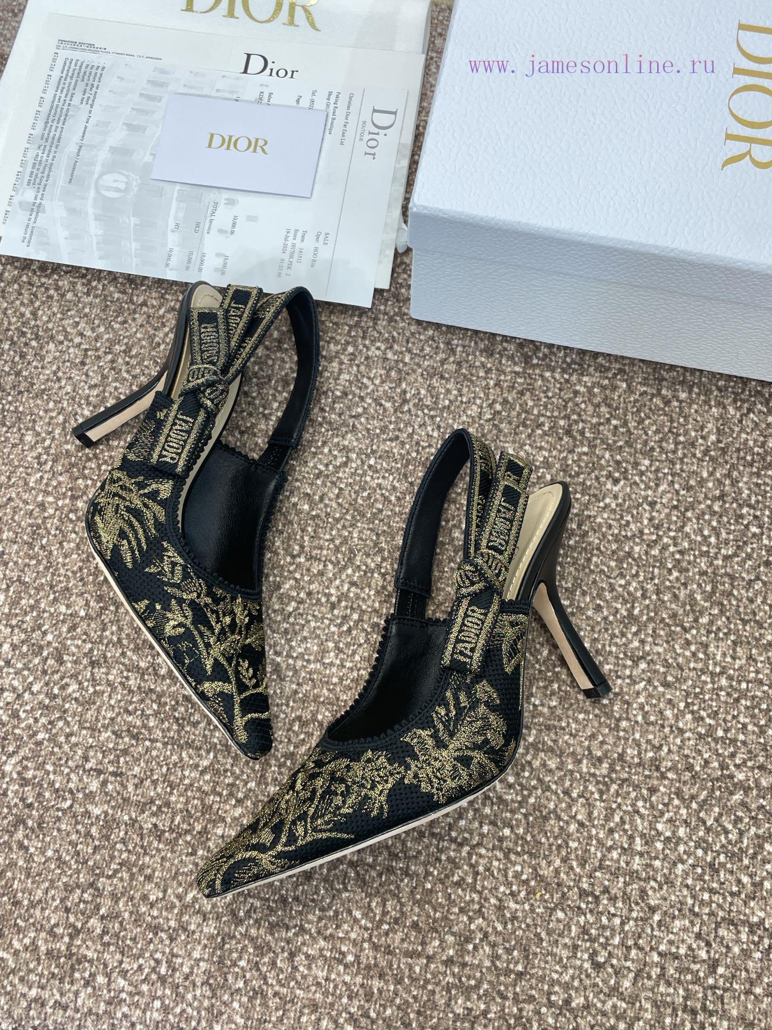 J'ADIOR Woven Back Empty Sandals Dior 2025 Spring/Summer Latest Colors Macrame Jacquard Embroid 3t6dssiq - Image 5