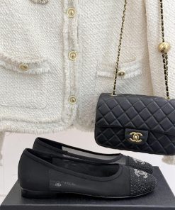Chanel | Chanel Classic Spring/Summer New ProductsMesh Water Diamond Double C Flat Bottom Balle smb0n1yd