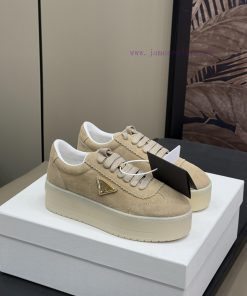 Prad…a Ss25 New Arrival～P Home 25 Spring/Summer Thick Soled Little White Shoes German Training b55xvn7z