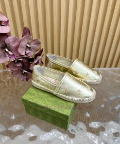 2025 Early Spring New Gucci Fisherman Single Shoes With Little Bee Embroidery Embellishment Add rfw5dpjk