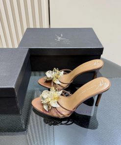 Giuseppe Zanotti 25ss New Product With Gold Floral Embellishment High Heels Really Understands 9lz8rzfe