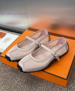 Hermes 2025 Spring/Summer New Kikhu Belt Buckle Color Blocked Flat Flat Ballet Dancer Single Sh klrkvj9z