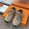 Hermes 2025 Spring/Summer New Kikhu Lace Color Blocked Flat Ballet Single Shoes Hermes Square H vrviaitw