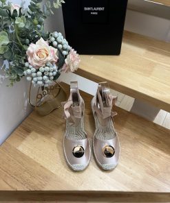 SAINT LAURENT/Saint Laurent 2025 Early Spring Slope Heel Logo Fisherman's Shoes YSL Logo Hemp R cj55kuyn