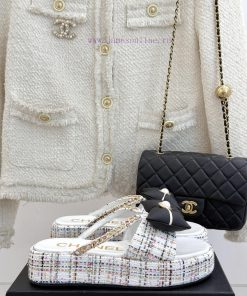 Chanel | Chanel 25P New Product LinggeBow Tie Double C Thick Soled SlippersA Must-have Cool Mop d1z5sxyg
