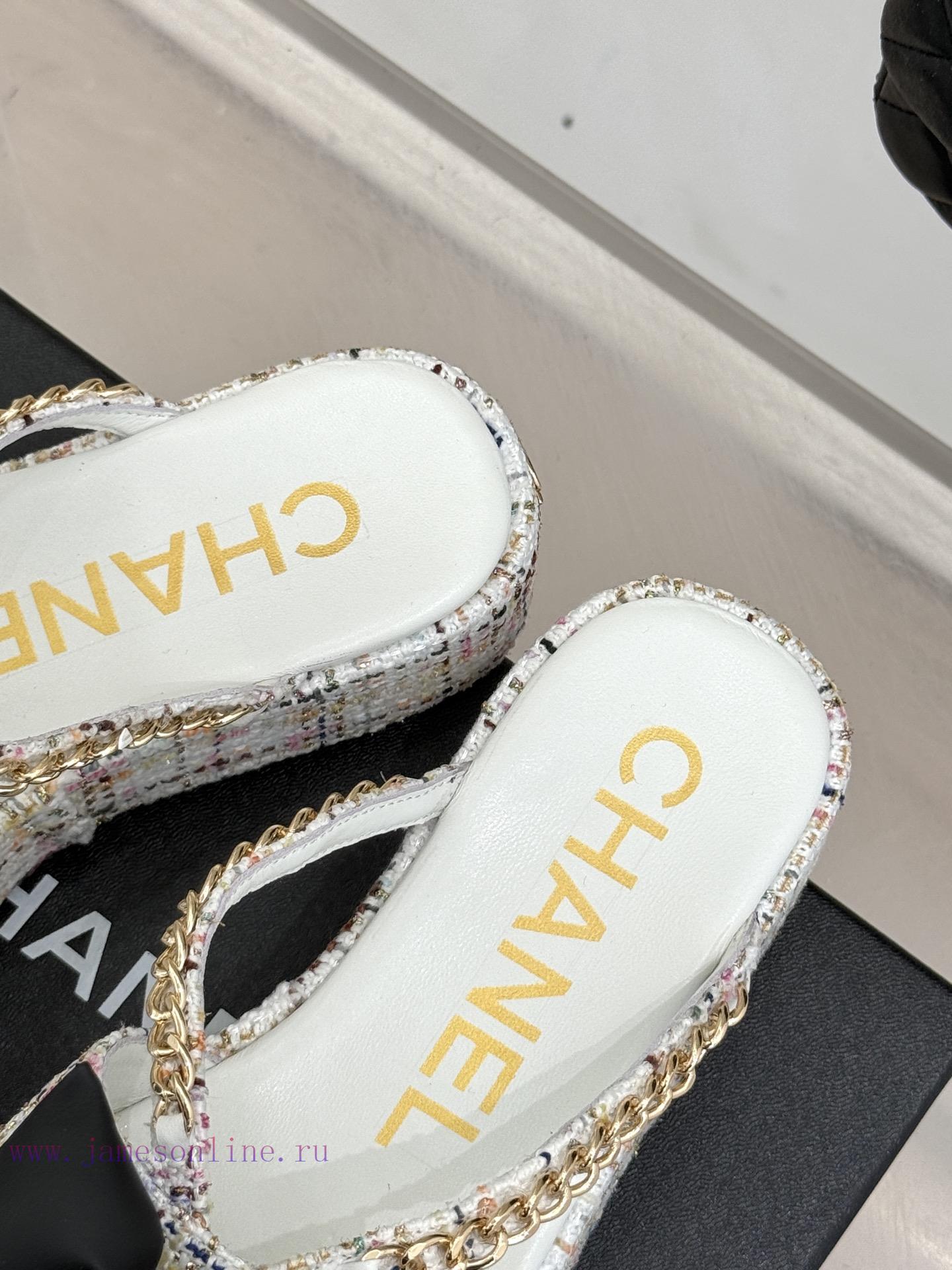 Chanel | Chanel 25P New Product LinggeBow Tie Double C Thick Soled SlippersA Must-have Cool Mop d1z5sxyg - Image 9