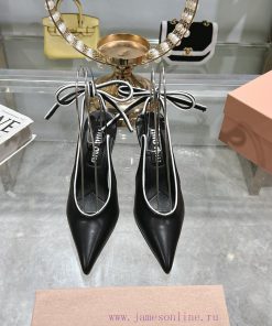 Original One To One Remake Top Miu Miu 25 Spring/Summer/Pointed High Heels Back Empty Strap San ymiuaswa