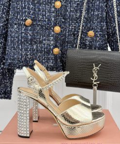 MIU MIU/Miu Miu Classic Spring/Summer New ProductsWaterproof Platform Rhinestone Coarse Heel Sa 7fixh8ds