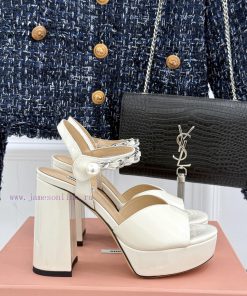 MIU MIU/Miu Miu Classic Spring/Summer New ProductsWaterproof Table Pearl Chain High-heeled Sand a924n3y7