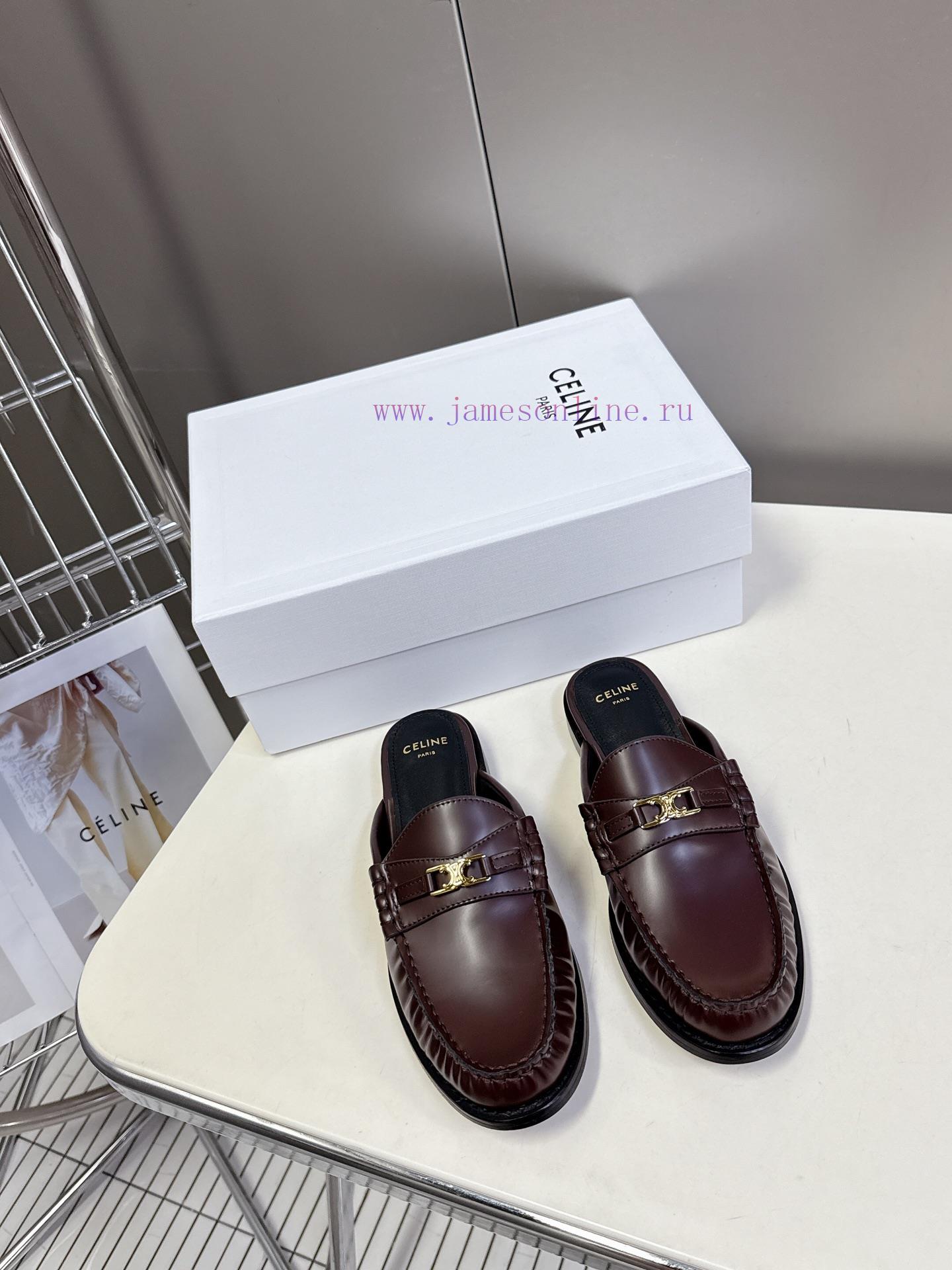 CELINE Sillin Lefu Shoes Caesar Door Buckle Series Casual Small Leather Shoes Are Super Super I i33m1lli