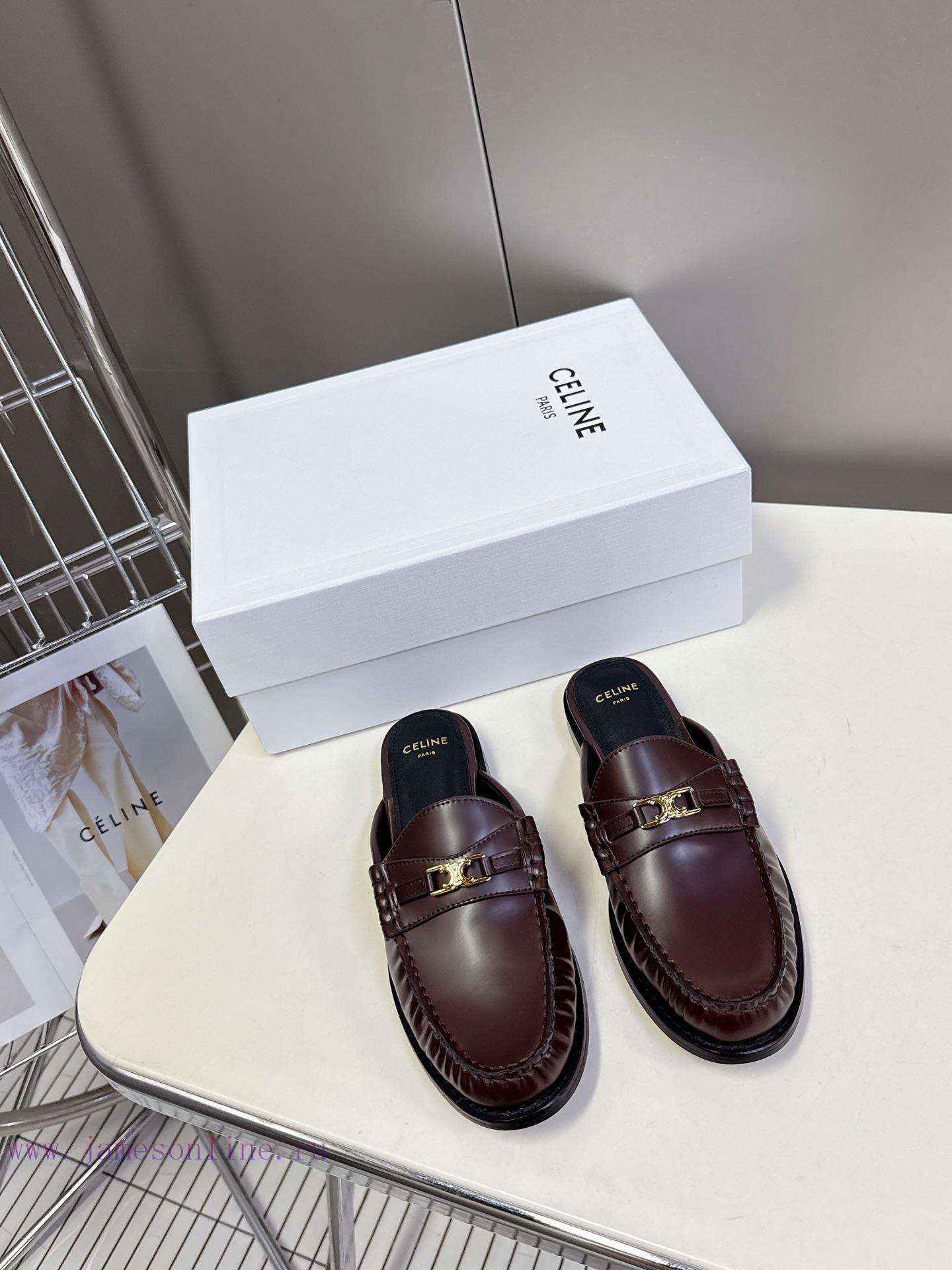 CELINE Sillin Lefu Shoes Caesar Door Buckle Series Casual Small Leather Shoes Are Super Super I i33m1lli - Image 2