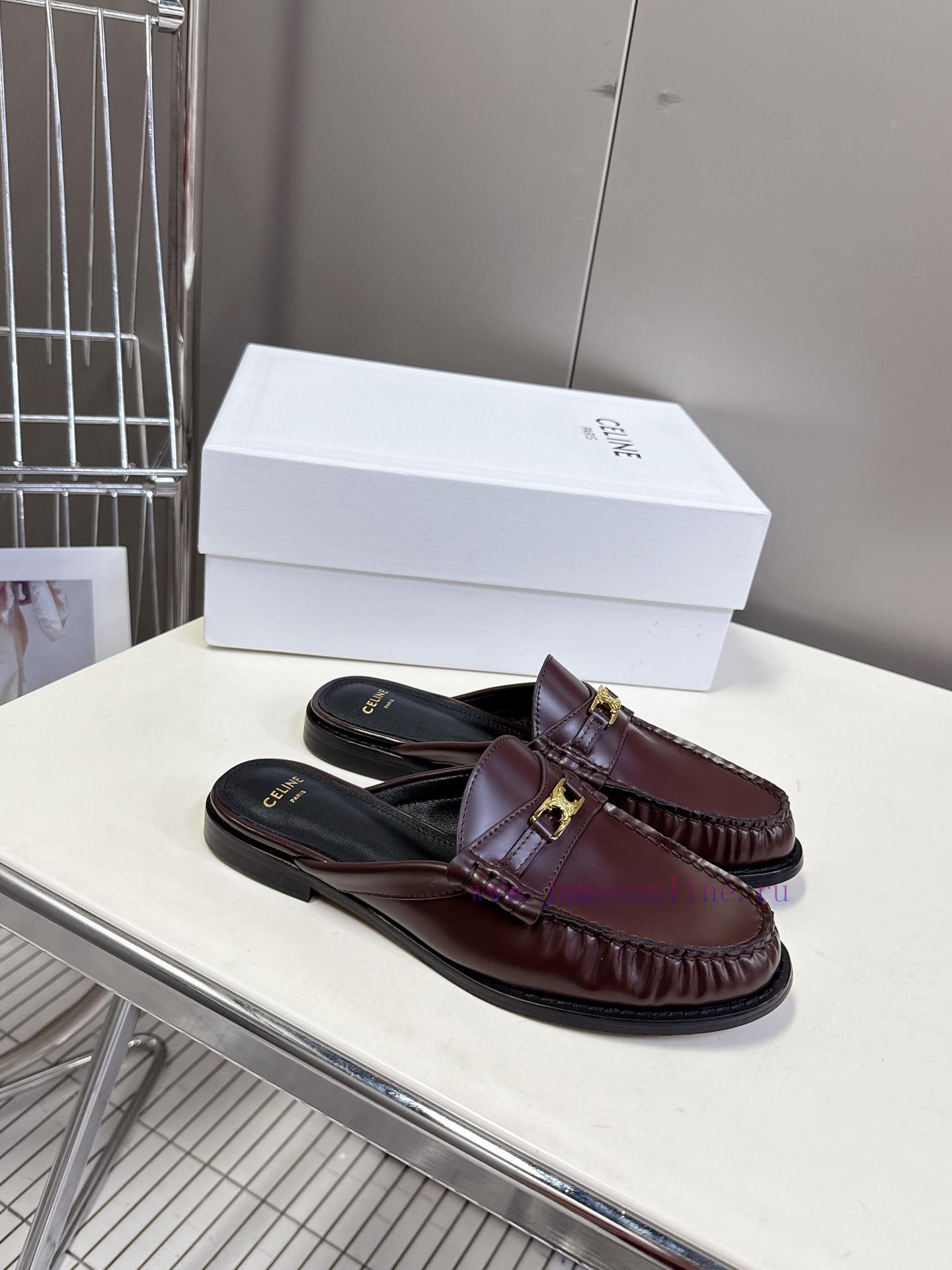 CELINE Sillin Lefu Shoes Caesar Door Buckle Series Casual Small Leather Shoes Are Super Super I i33m1lli - Image 3