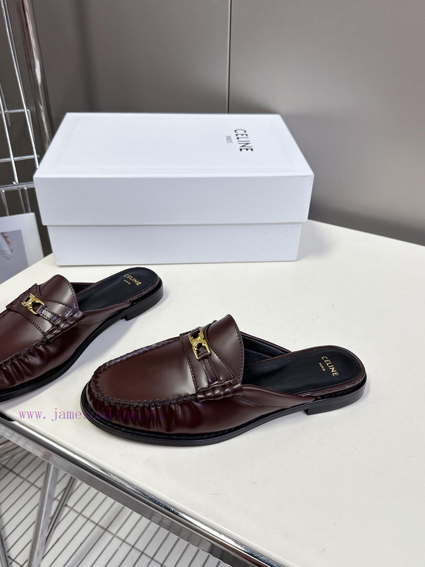 CELINE Sillin Lefu Shoes Caesar Door Buckle Series Casual Small Leather Shoes Are Super Super I i33m1lli - Image 4