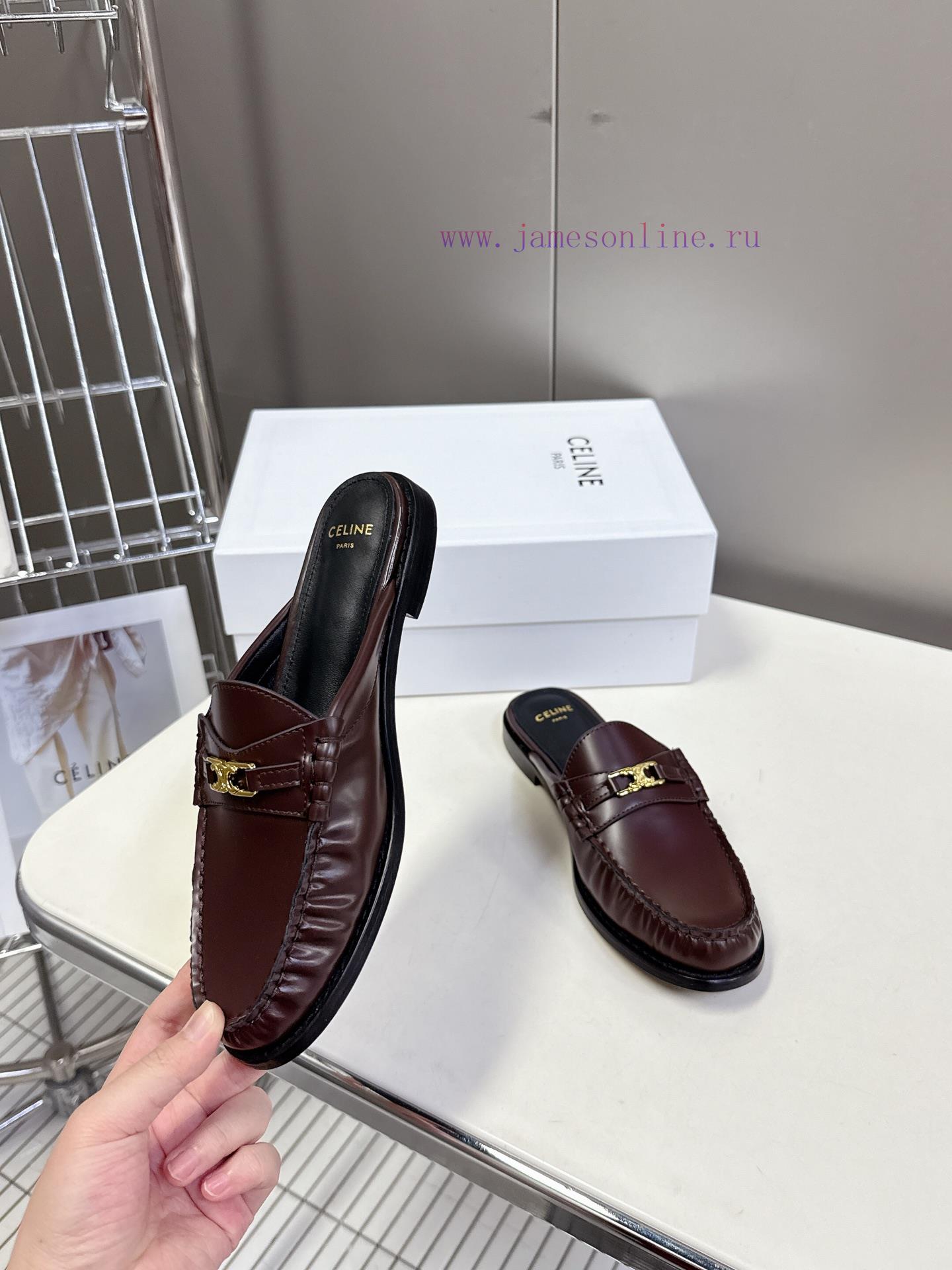 CELINE Sillin Lefu Shoes Caesar Door Buckle Series Casual Small Leather Shoes Are Super Super I i33m1lli - Image 5