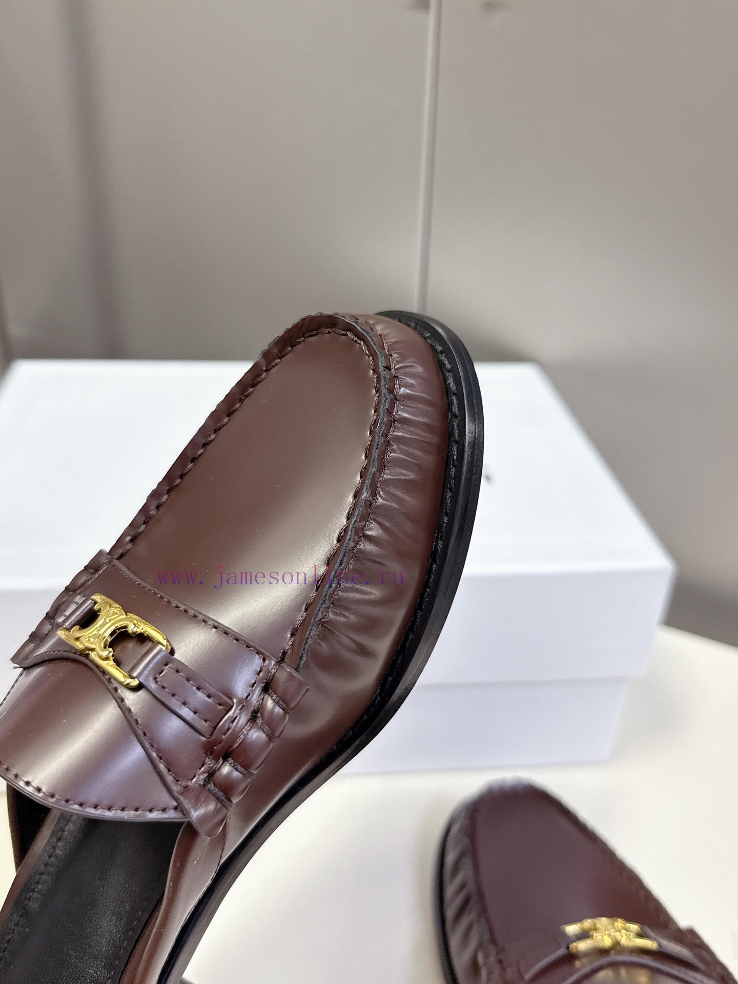 CELINE Sillin Lefu Shoes Caesar Door Buckle Series Casual Small Leather Shoes Are Super Super I i33m1lli - Image 8