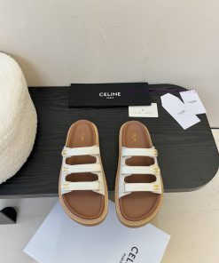 Celine 25ss Thick Soled Slippers Triumphal Arch British Style Flat Bottom Micro Label Sandals S 878ez0h2