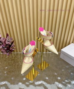 New Jimmy Choo/Jimmy Zhou Classic Knitted Pointed High Heel Slippers—————————————Superb Crystal osy3xua2