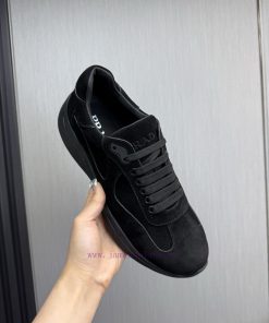 Prada's Original High-end PresentationImported Fly Woven Fabric With Stitched Patent Leather On 3oskf6gf