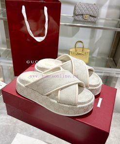 P Women's New GG Gucci Cross Upper Thick Soled SandalsThe Iconic Gucci Logo And Exquisite Patte u5kyud03